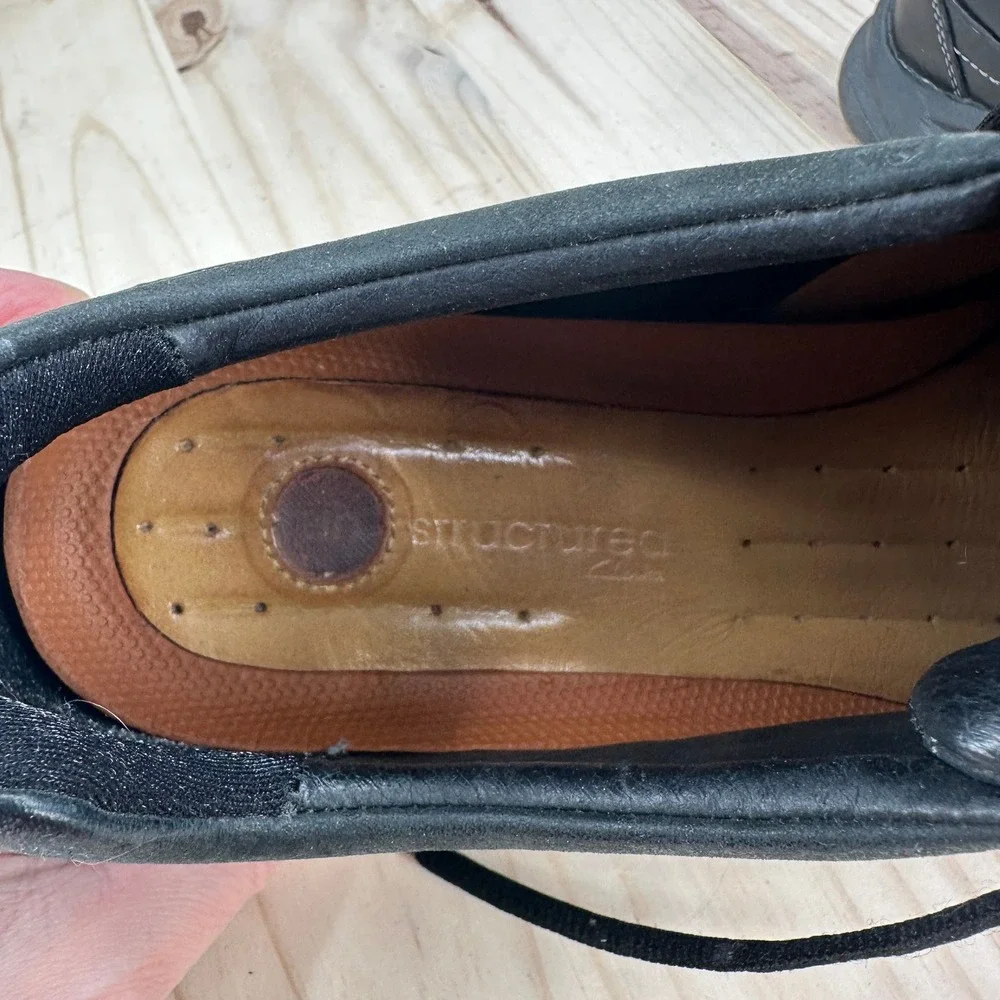 Clarks Clarks Wave Walk Mens 8M Black‎ Leather Lace Up Walking Shoes Sneakers